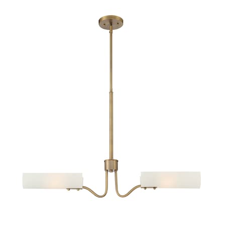 Designers Fountain Manhasset 60 Watt 2 Light Old Satin Brass Pendant with Etched White Glass Shade D259M-IS-OSB